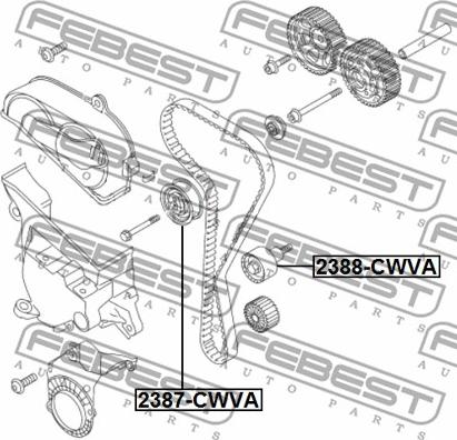 Febest 2388-CWVA - Vratná / vodicí kladka, ozubený řemen parts5.com