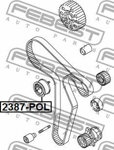 Febest 2387-POL - Zatezni valjak, zupčasti remen parts5.com