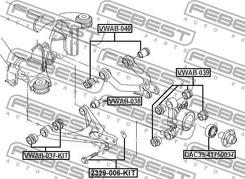 Febest VWAB-039 - Mounting, axle beam parts5.com