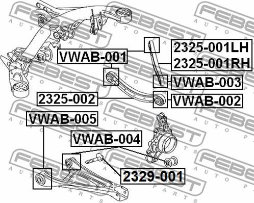 Febest VWAB-002 - Suport,trapez parts5.com