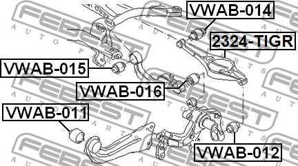 Febest VWAB-011 - Lagerung, Lenker parts5.com