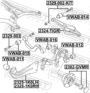 Febest 2325-1K0LH - Wahacz, zawieszenie koła parts5.com