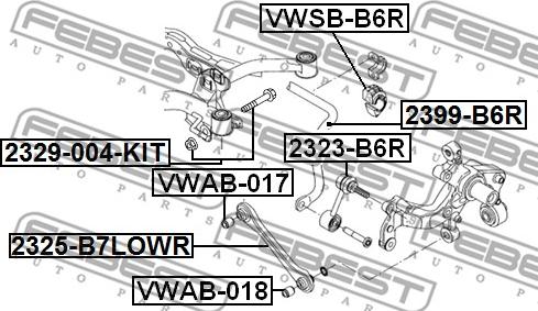 Febest 2325-B7LOWR - Tukivarsi, pyöräntuenta parts5.com