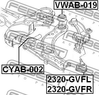 Febest 2320-GVFL - Rótula de suspensión / carga parts5.com