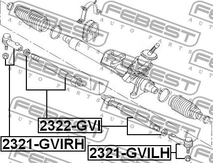 Febest 2321-GVILH - Tie Rod End parts5.com