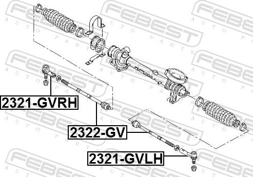 Febest 2321-GVLH - Kraj poprečne spone parts5.com