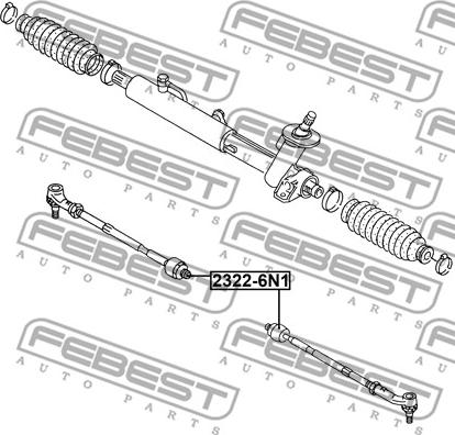 Febest 2322-6N1 - Inner Tie Rod, Axle Joint parts5.com