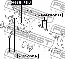 Febest 2375-5M1R - Ремкомплект, тормозной суппорт parts5.com