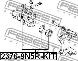 Febest 2376-9N5R-KIT - Ремкомплект, тормозной суппорт parts5.com