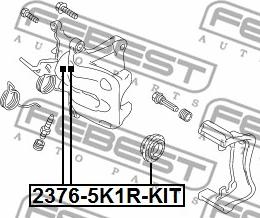 Febest 2376-5K1R-KIT - Set reparatie, etrier parts5.com