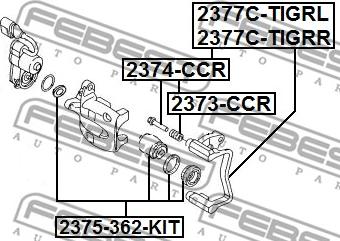 Febest 2373-CCR - Bellow, brake caliper guide parts5.com