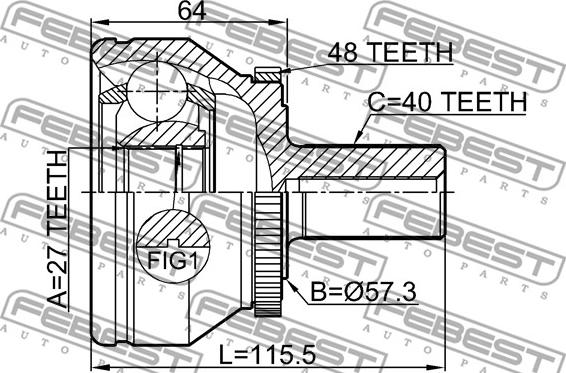 Febest 2710-XC90WDA48 - Set articulatie, planetara parts5.com