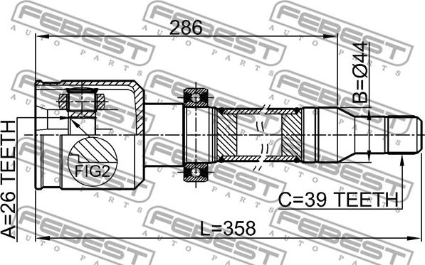 Febest 2711-S80RH - Set articulatie, planetara parts5.com