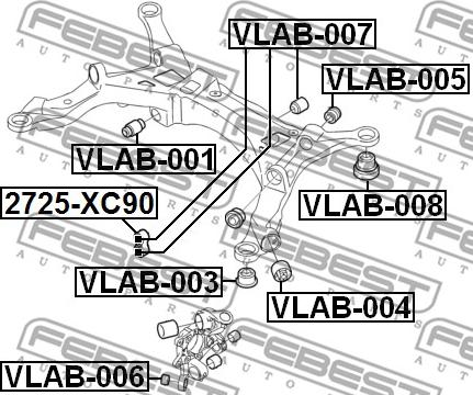 Febest VLAB-001 - Mounting, axle beam parts5.com