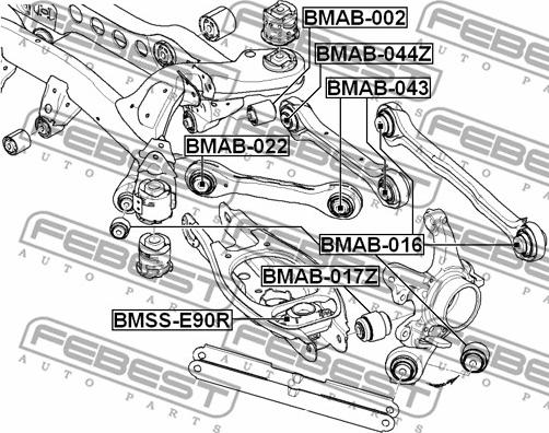 Febest BMAB-017Z - Suspensión, Brazo oscilante parts5.com