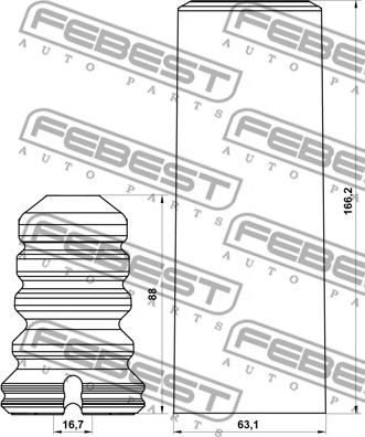 Febest BMSHB-E90R-KIT - Juego de guardapolvos, amortiguador parts5.com