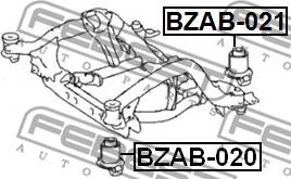 Febest BZAB-020 - Έδραση , σώμα άξονα parts5.com