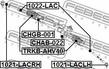 Febest CHAB-022 - Suspensión, mecanismo de dirección parts5.com