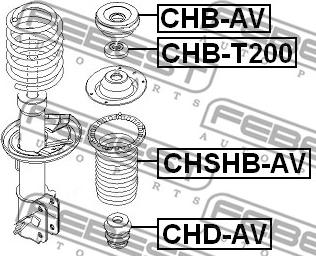 Febest CHB-AV - Cojinete columna suspensión parts5.com