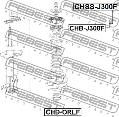 Febest CHB-J300F - Valivé lożisko ulożenia tlmiča parts5.com