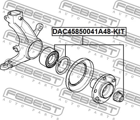 Febest DAC45850041A48-KIT - Wheel hub, bearing Kit parts5.com