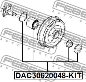 Febest DAC30620048-KIT - Kerékcsapágy készlet parts5.com