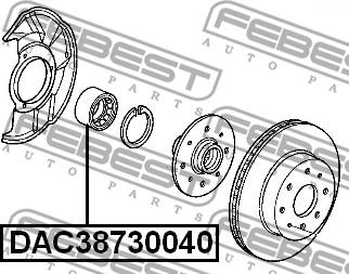 Febest DAC38730040 - Łożysko koła parts5.com