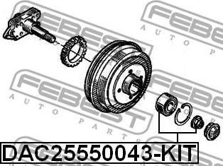 Febest DAC25550043-KIT - Juego de cojinete de rueda parts5.com