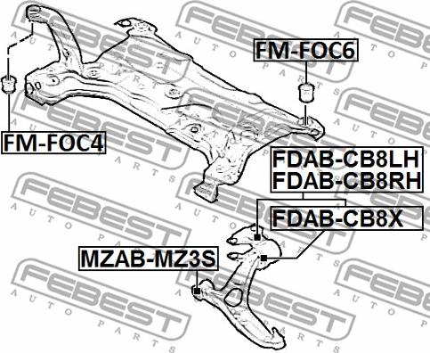 Febest FDAB-CB8X - Suport,trapez parts5.com