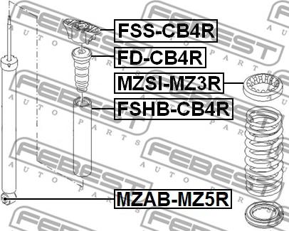 Febest FSS-CB4R - Βάση στήριξης γόνατου ανάρτησης parts5.com