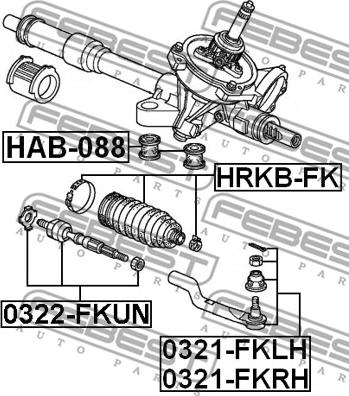 Febest HAB-088 - Suspensión, mecanismo de dirección parts5.com