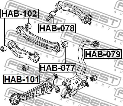 Febest HAB-079 - Conector, amortiguador parts5.com