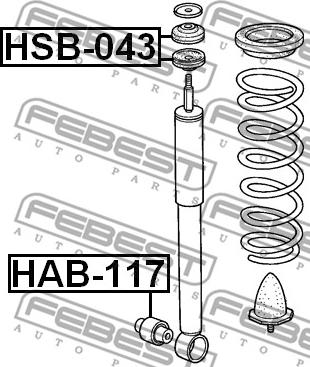 Febest HAB-117 - Втулка, амортисьор parts5.com