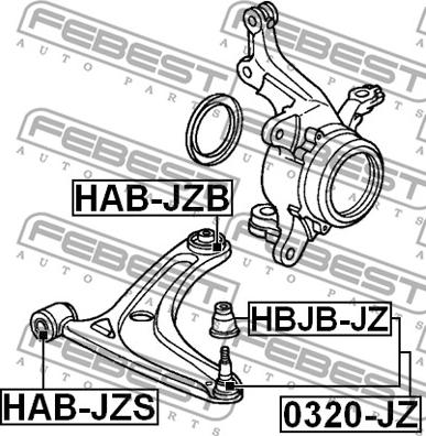 Febest HAB-JZS - Uležištenje, upravljač parts5.com