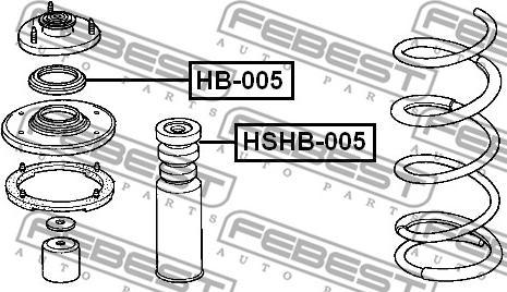 Febest HB-005 - Valivé lożisko ulożenia tlmiča parts5.com