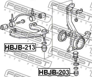 Febest HBJB-203 - Zestaw naprawczy, przegub nożny / prowadzący parts5.com