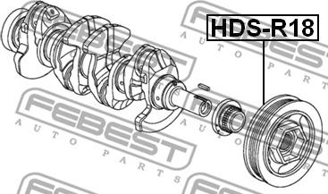 Febest HDS-R18 - Τροχαλία ιμάντα, στροφαλοφόρος άξονας parts5.com