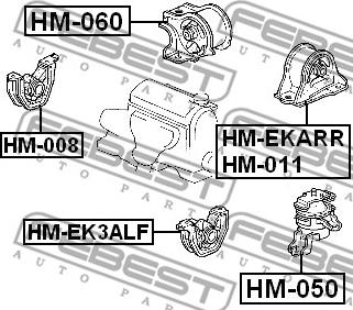 Febest HM-008 - Uležištenje, motor parts5.com