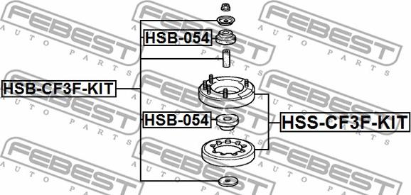 Febest HSB-CF3F-KIT - Дистанционна тръба, амортисьор parts5.com