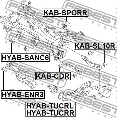 Febest KAB-SPORR - Mounting, differential parts5.com