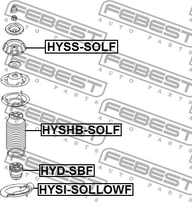 Febest HYSI-SOLLOWF - Caja de muelle parts5.com