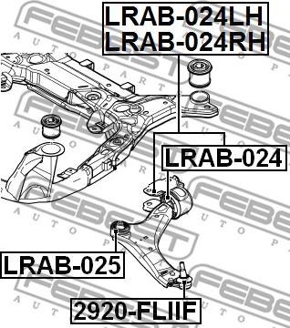 Febest LRAB-024 - Έδραση, ψαλίδι parts5.com