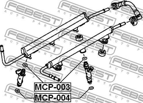 Febest MCP-003 - Τσιμούχα, μπεκ ψεκασμού parts5.com