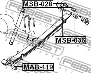 Febest MSB-036 - Bush, leaf spring parts5.com