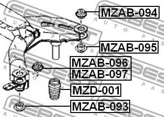 Febest MZAB-097 - Suspensión, cuerpo del eje parts5.com