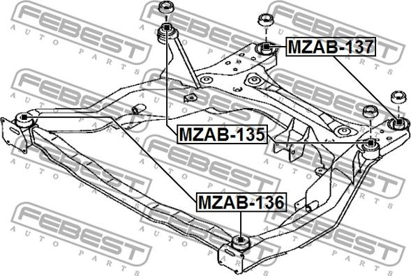 Febest MZAB-137 - Suspensión, cuerpo del eje parts5.com