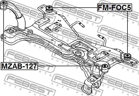 Febest MZAB-127 - Suport, ax parts5.com