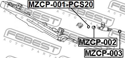 Febest MZCP-001-PCS20 - Tesniaci krúżok vstrekovacieho ventilu parts5.com