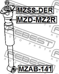 Febest MZD-MZ2R - Tampon cauciuc, suspensie parts5.com