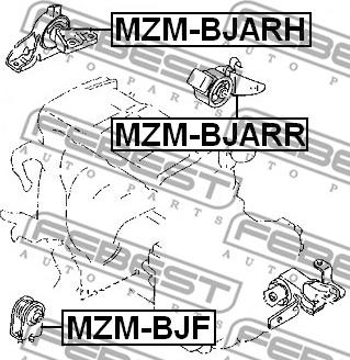 Febest MZM-BJARH - Soporte, motor parts5.com